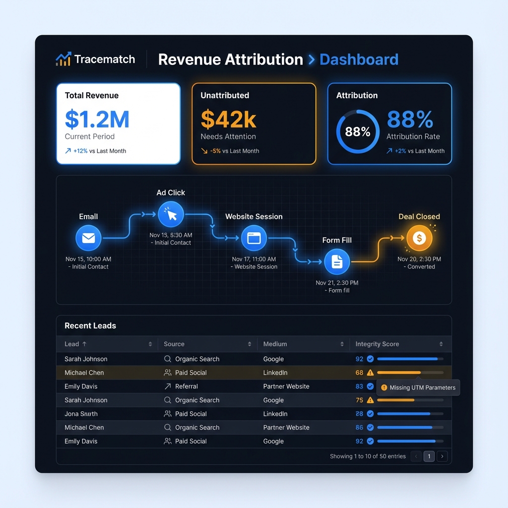 Tracematch Dashboard
